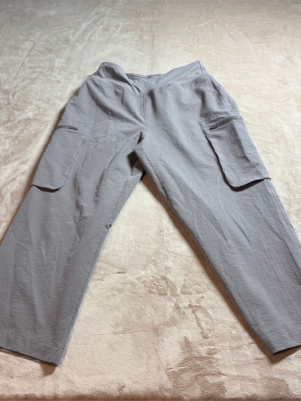 Sage Collective Womens Cropped Cargo Pants Athleisure Hiking Gray Sz M Gorpcore
